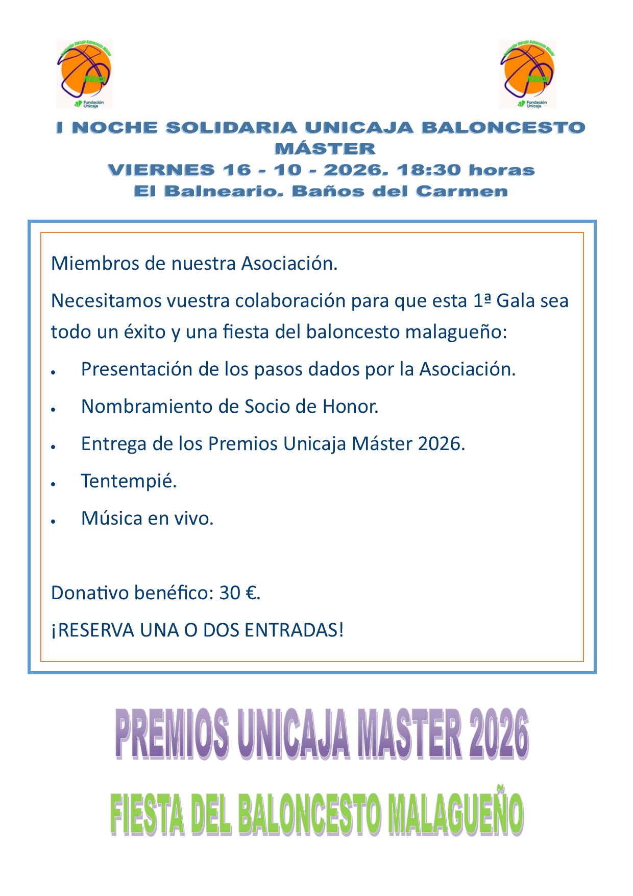 NOCHE SOLIDARIA UNICAJA MÁSTER